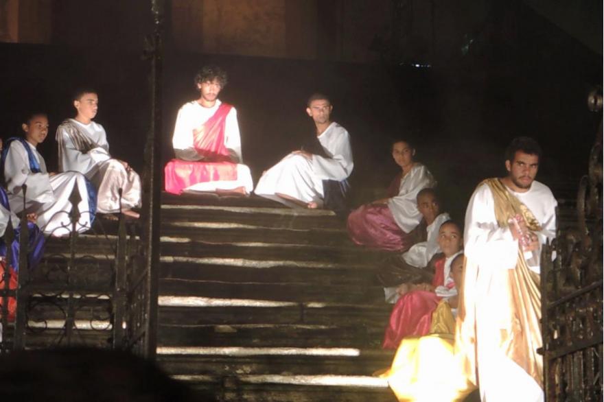 Youth in Ouro Preto, Brazil perform passion play Holy Saturday ...