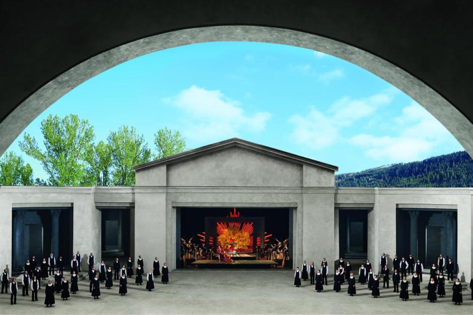A tableau vivant (living image) depicts the loss of Paradise scene from Hebrew Bible texts. Photo: Passion Play Oberammergau 2022/Birgit Gudjonsdottir