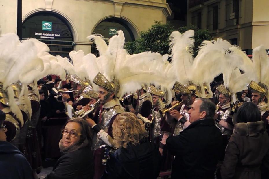 Musicians accompanying La Macarena during La Madruga, dawn processions held the night between Holy Thursday and Good Friday. Seville 2016.