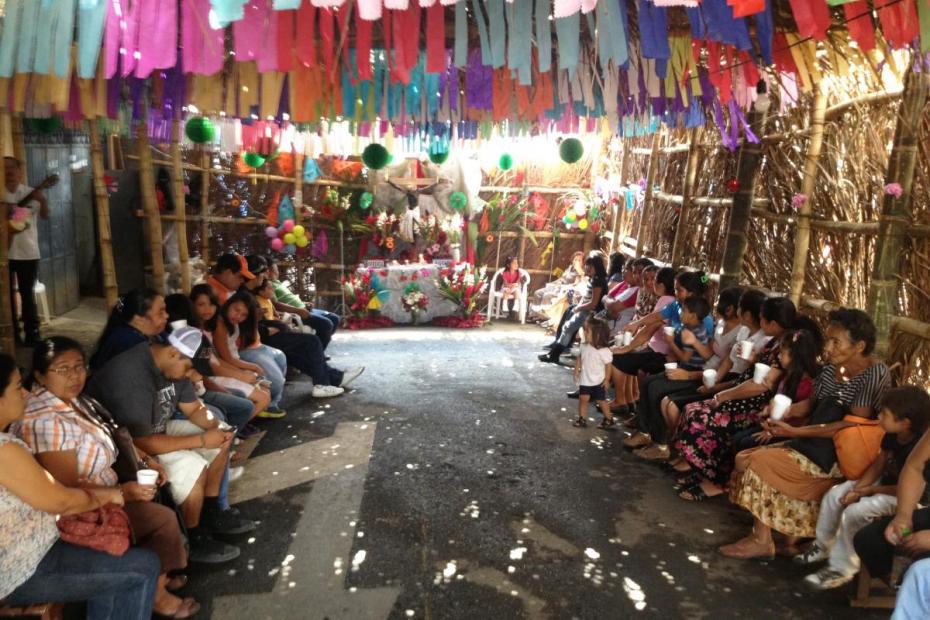 The feast of Cristo Negro runs from January 8-15, and spills out from inside the church into the neighboring streets, where the cofradía sets up a shrine in a thatched hut.