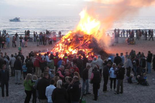 Sankt Hans celebrated on a beach at Hornbæk, Denmark. Photo by Sara E.